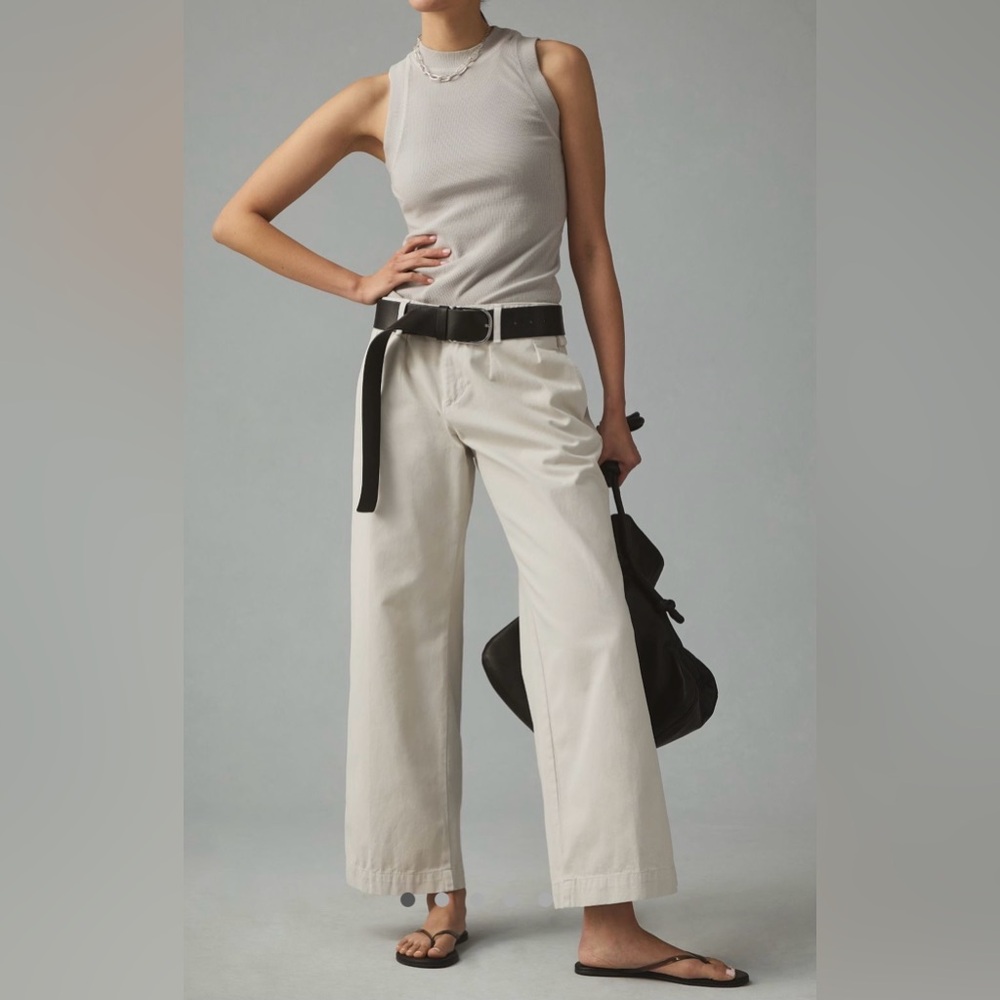 Maeve Pleated Wide-Leg Chino Trousers- NWT & NWOT